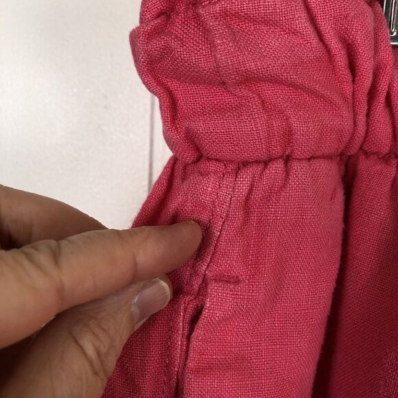 Marks and Spencer Collection 100% Flax‎ Linen Pull On Wide Leg Capris Pink US 12 - Picture 6 of 13
